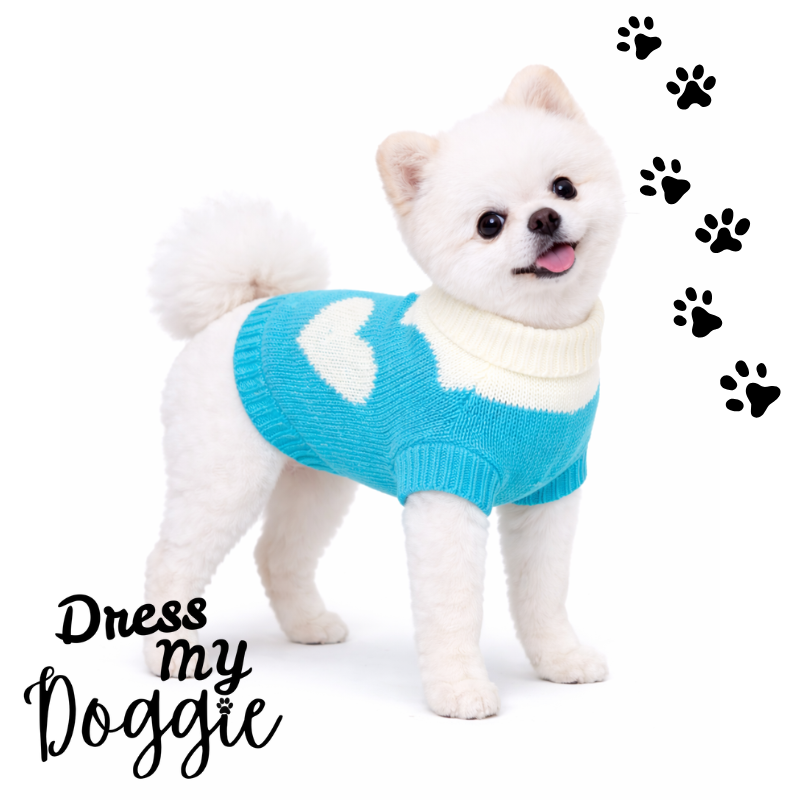 "Love Bug" Knitted Love Heart Dog Jumper