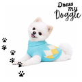 "Playdate Pastels" Knitted Argyle Dog Jumper