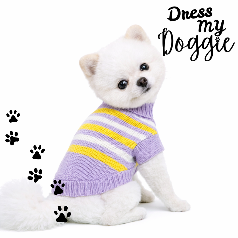 "Bark & Bright" Striped Knitted Dog Jumper