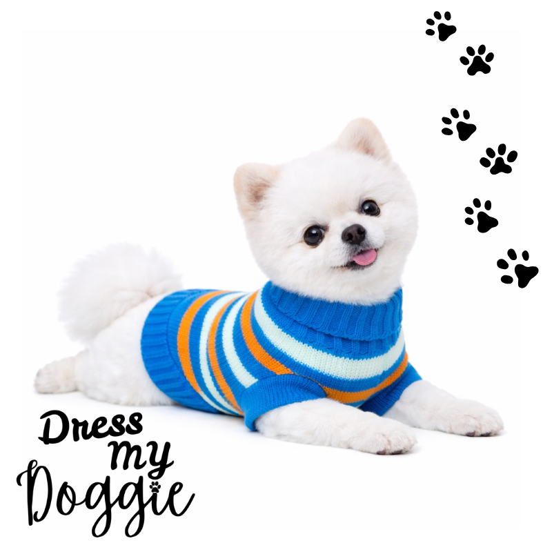 "Bark & Bright" Striped Knitted Dog Jumper