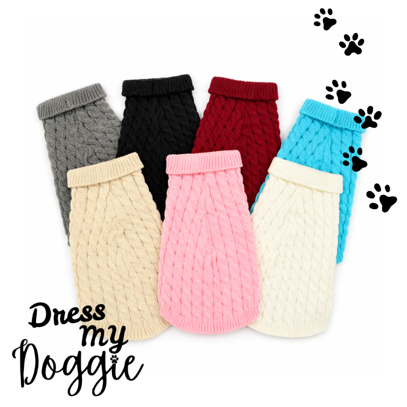 “Too Cute To Be Cold” Knitted Dog Jumper